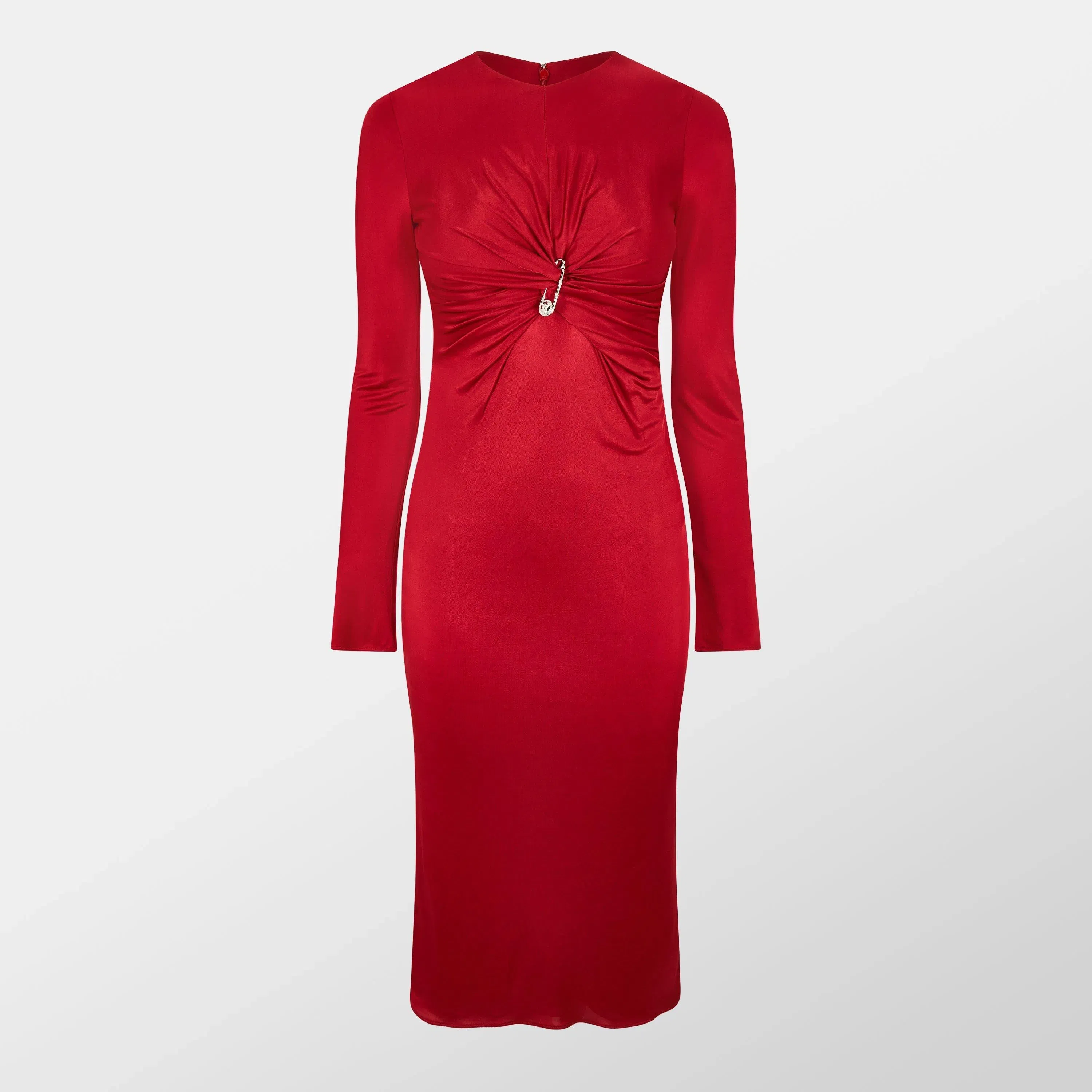 Safety Pin Gathered Fitted Dress