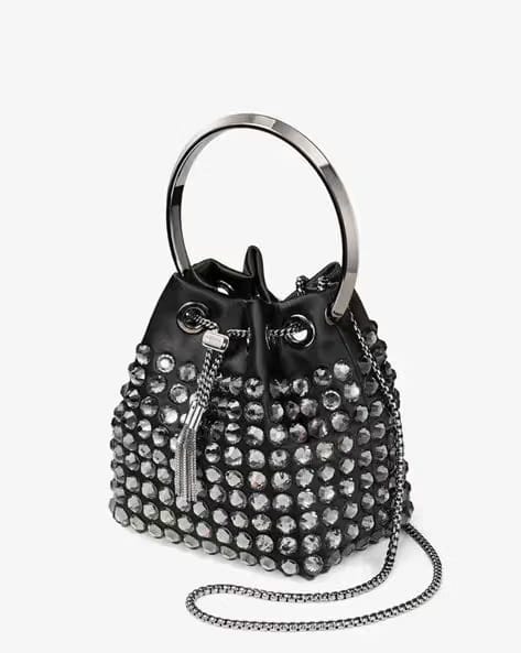 JIMMY CHOO Bon Bon Satin Crystal Bag