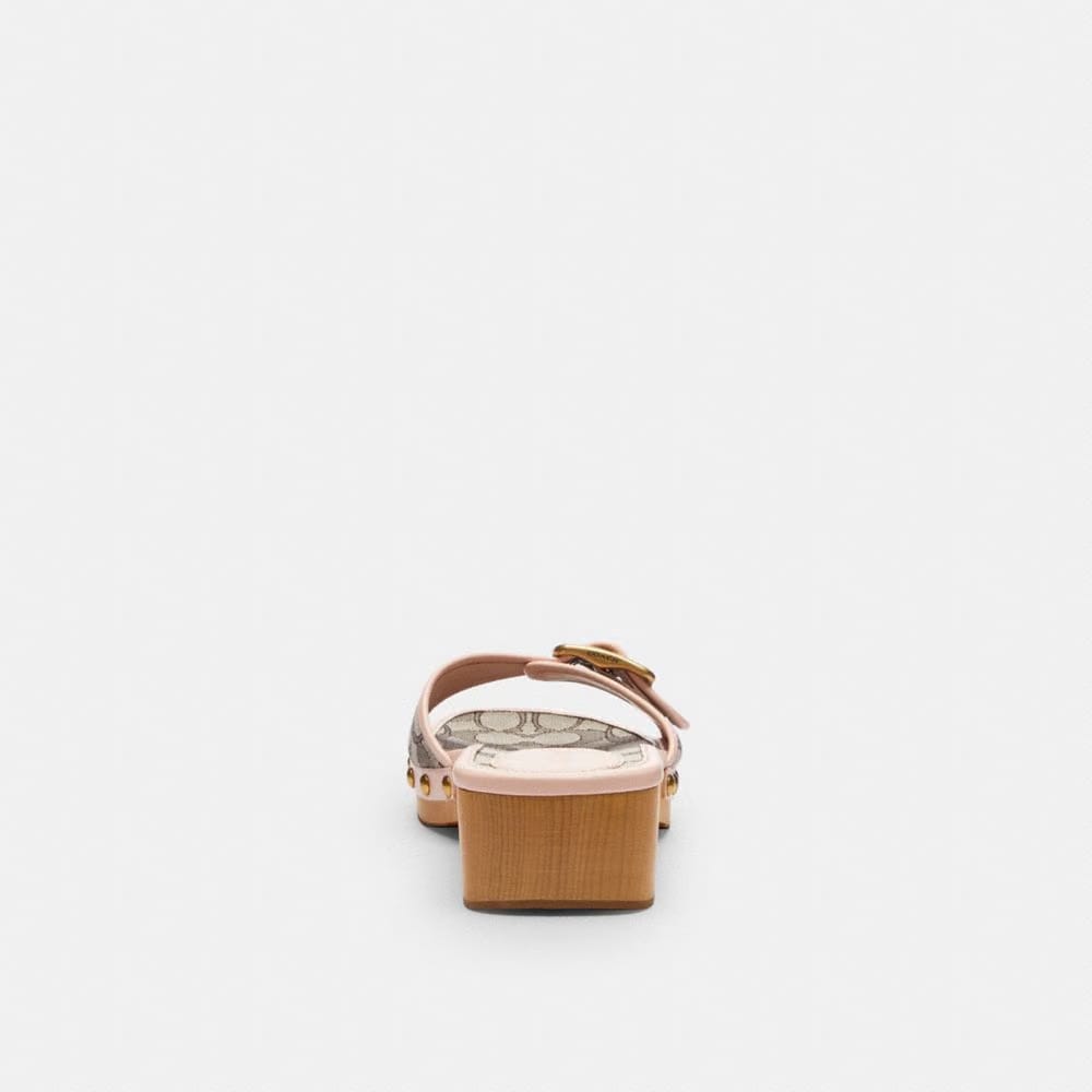 Margot Wooden Sandal In Signature Jacquard