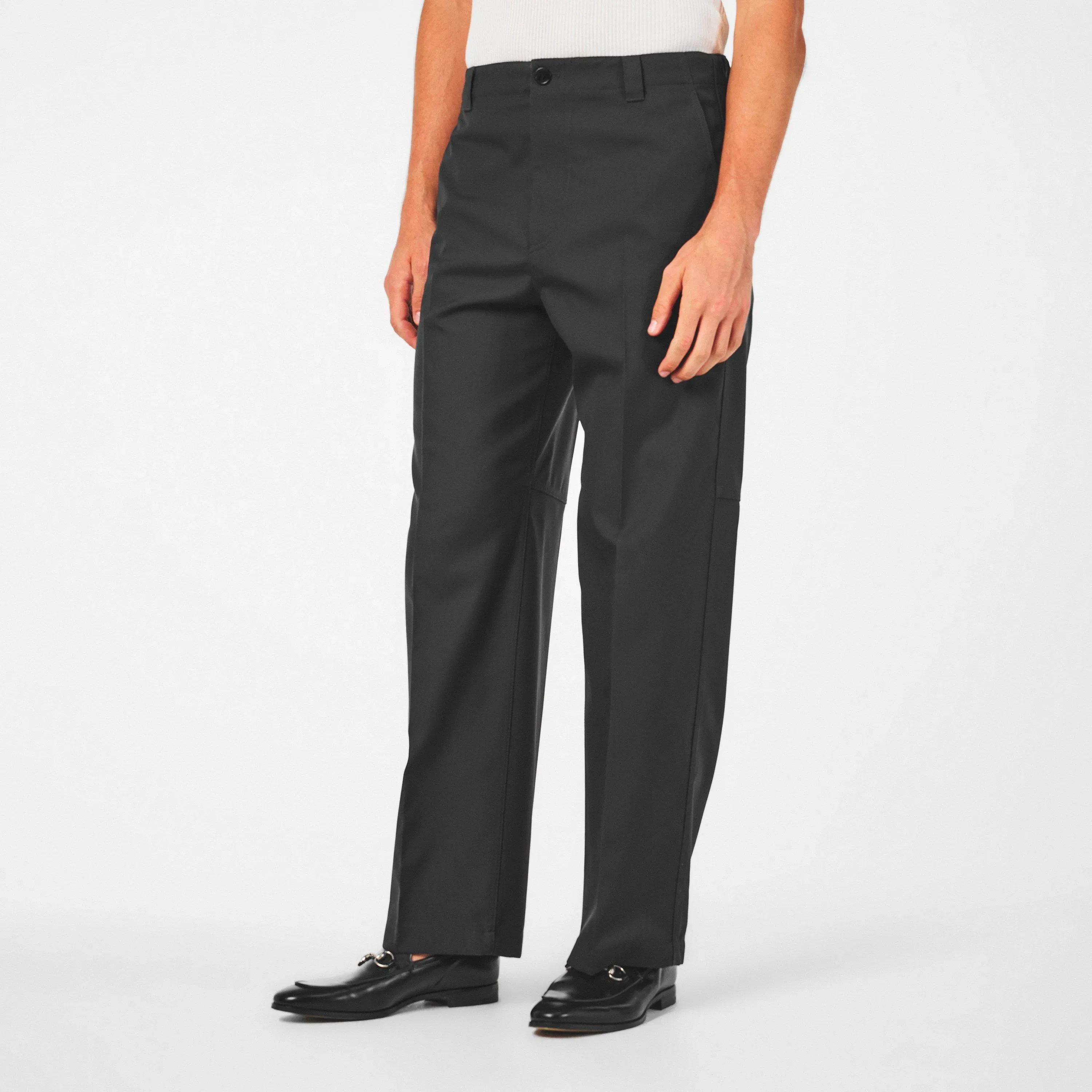 Wool Straight Leg Trousers
