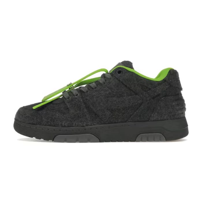 OFF-WHITE Out Of Office OOO Low Tops Grey Green Wool