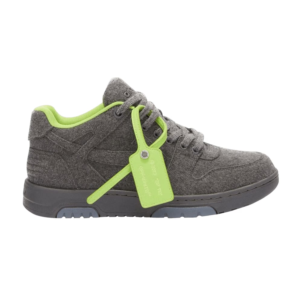 OFF-WHITE Out Of Office OOO Low Tops Grey Green Wool