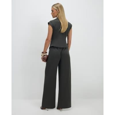 Petite Green Cap Sleeve Wide Leg Jumpsuit