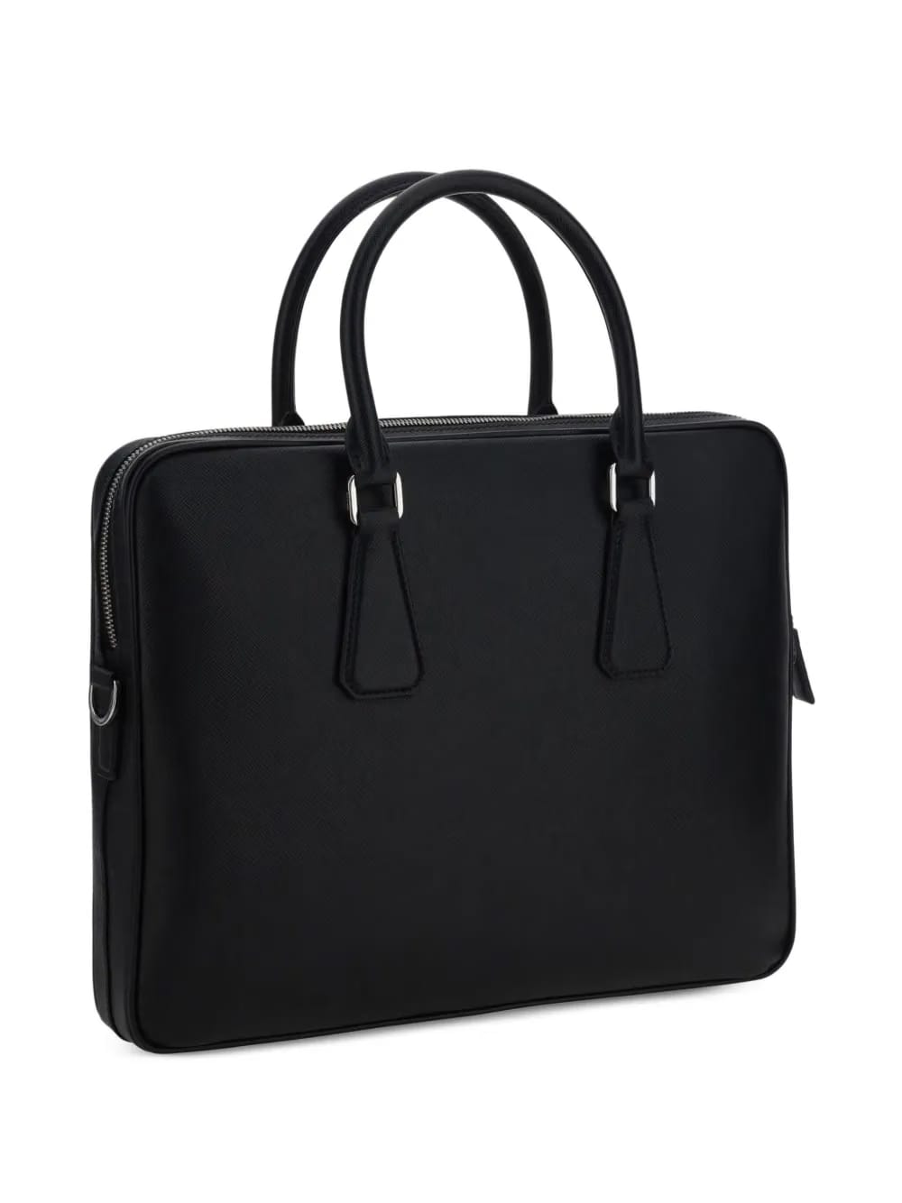 triangle-logo leather briefcase