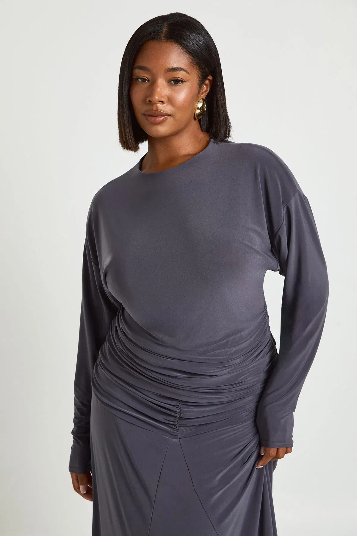 Plus Blouson Long Sleeve Top