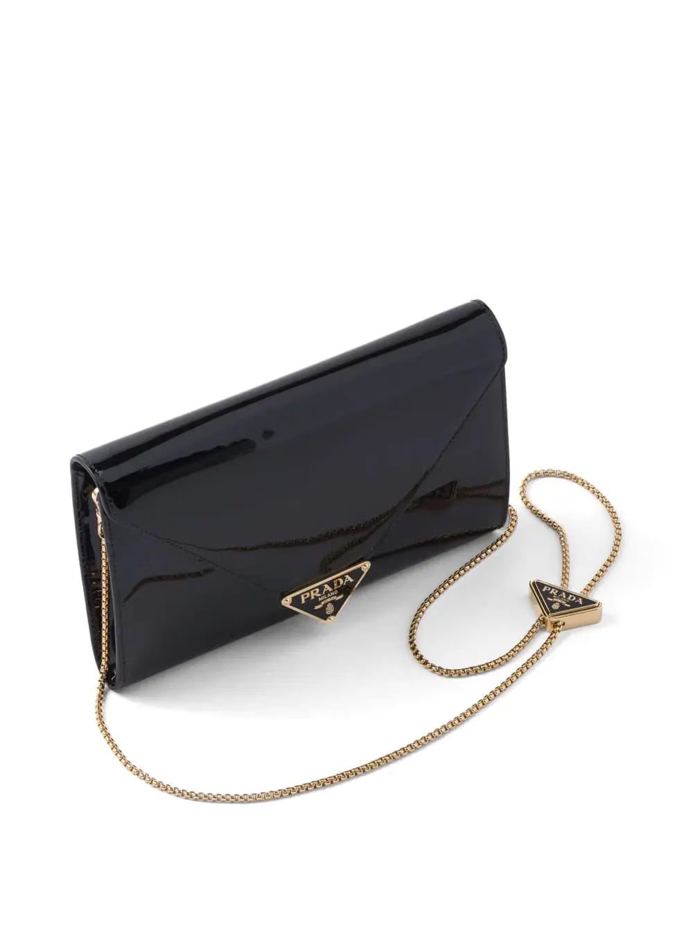 patent-leather envelope bag