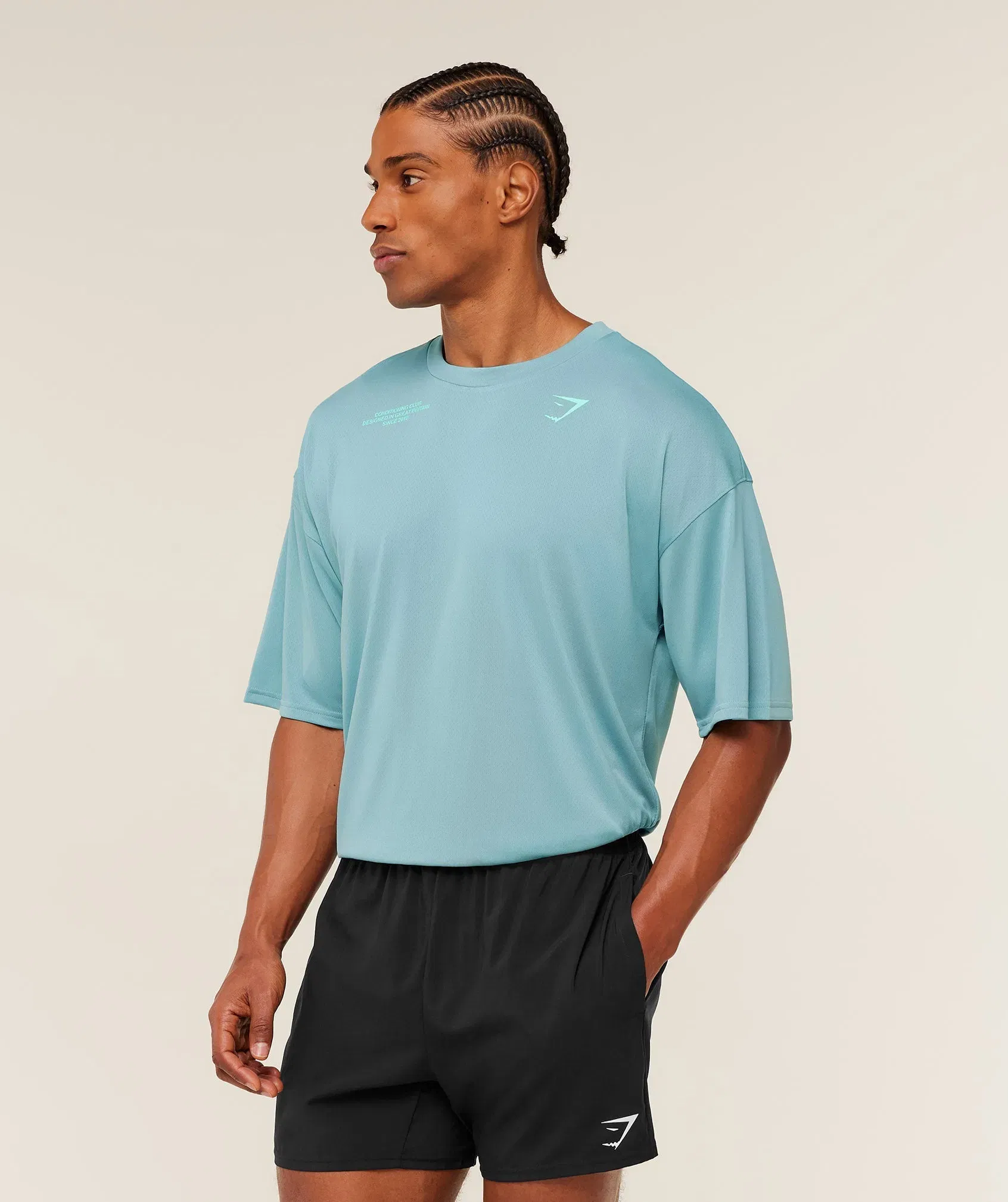 Gymshark Conditioning Club Oversized T-Shirt - GS Flow Blue/GS Pop Turquoise