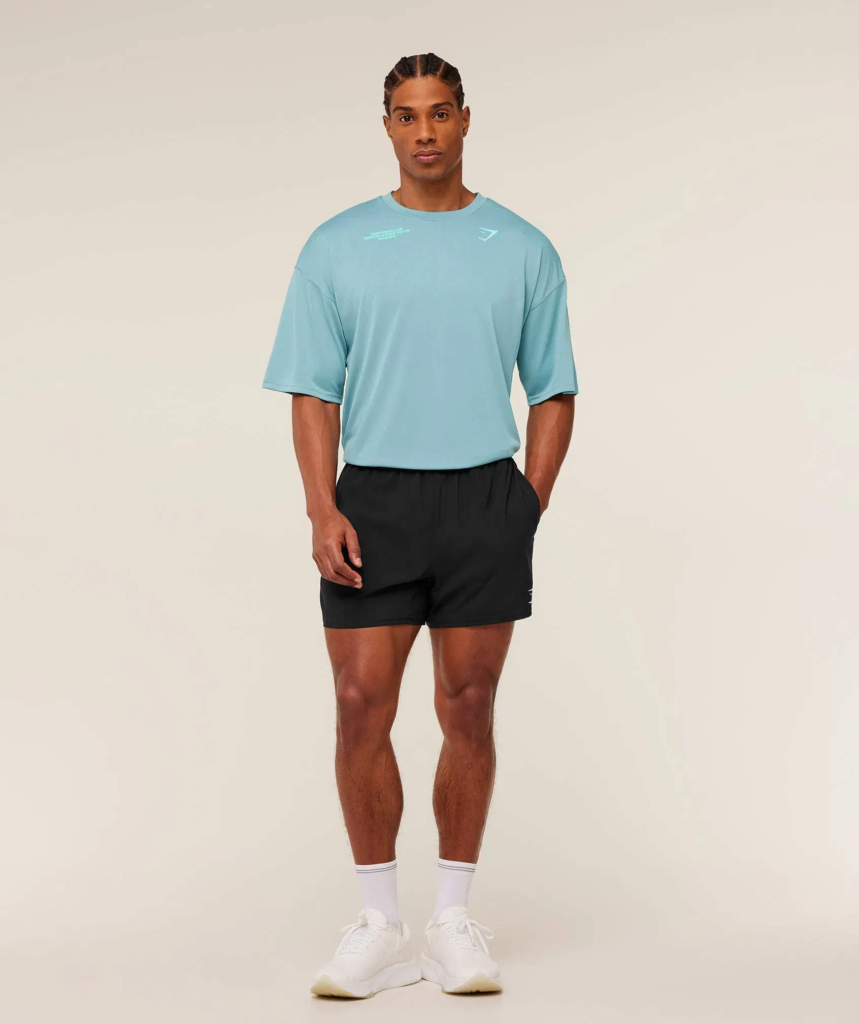 Gymshark Conditioning Club Oversized T-Shirt - GS Flow Blue/GS Pop Turquoise