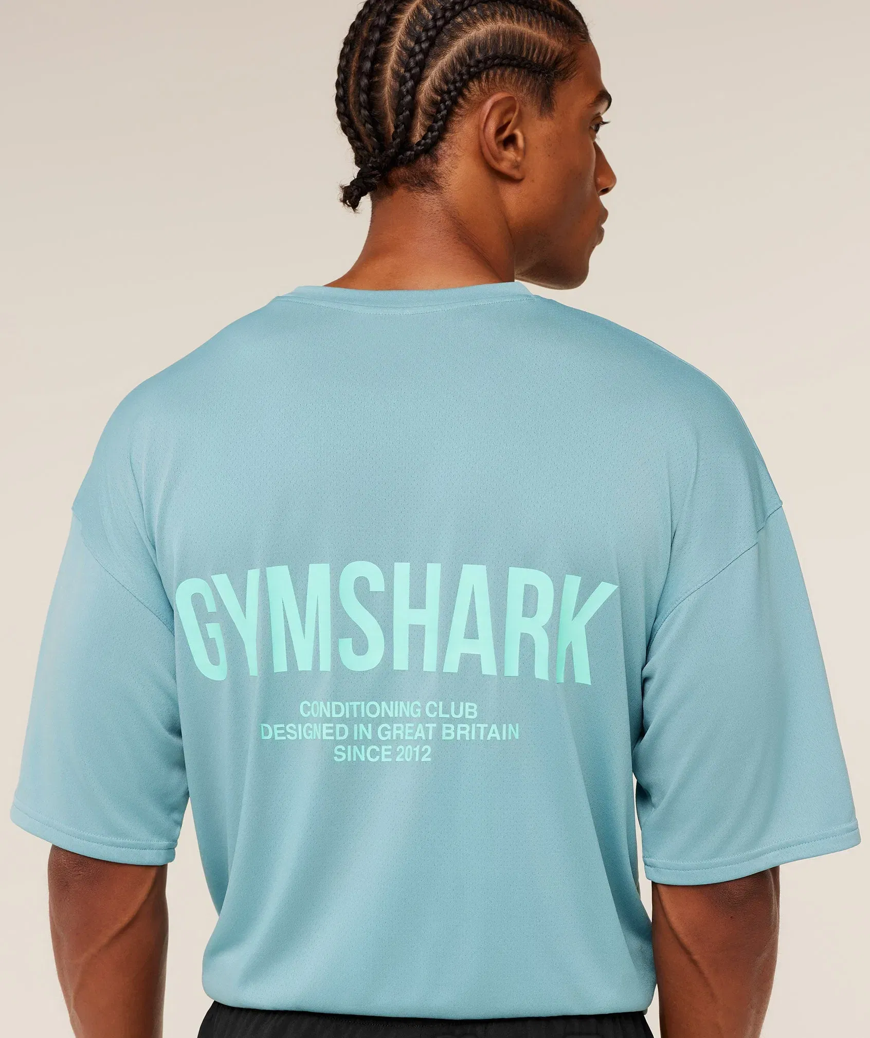 Gymshark Conditioning Club Oversized T-Shirt - GS Flow Blue/GS Pop Turquoise