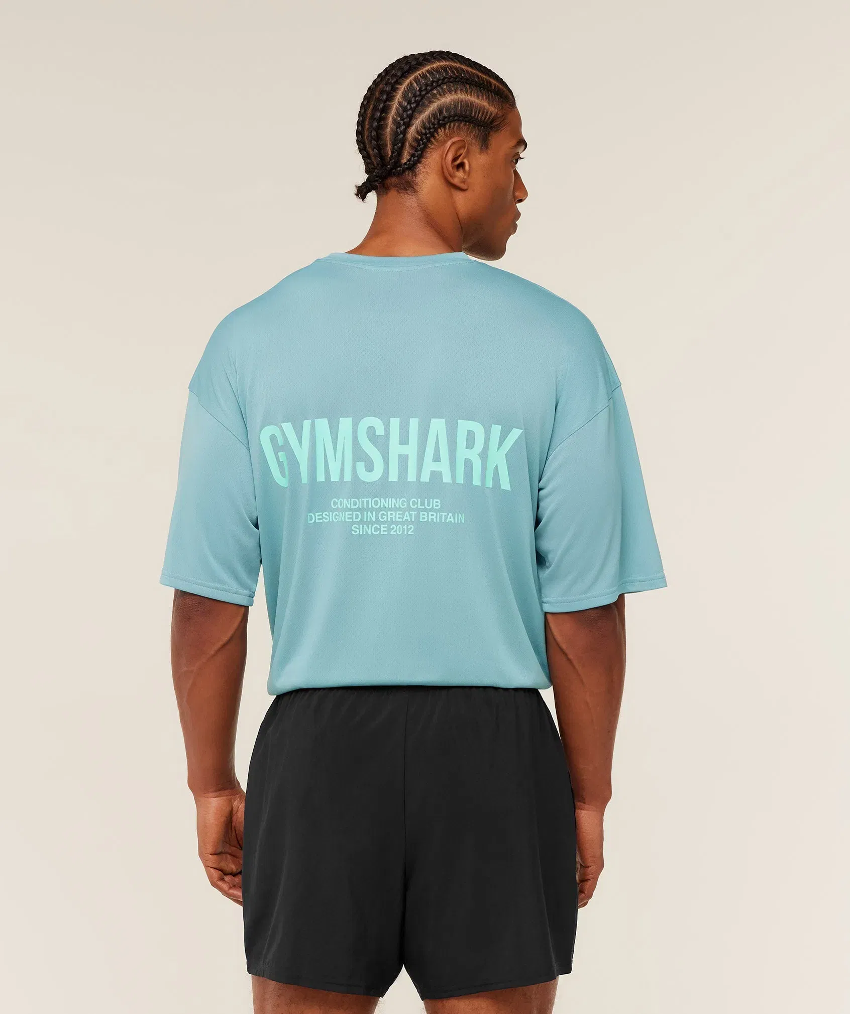 Gymshark Conditioning Club Oversized T-Shirt - GS Flow Blue/GS Pop Turquoise