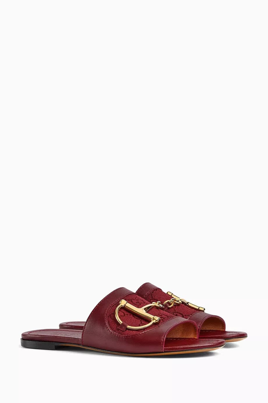 Horsebit Slide Sandals in GG Canvas & Leather