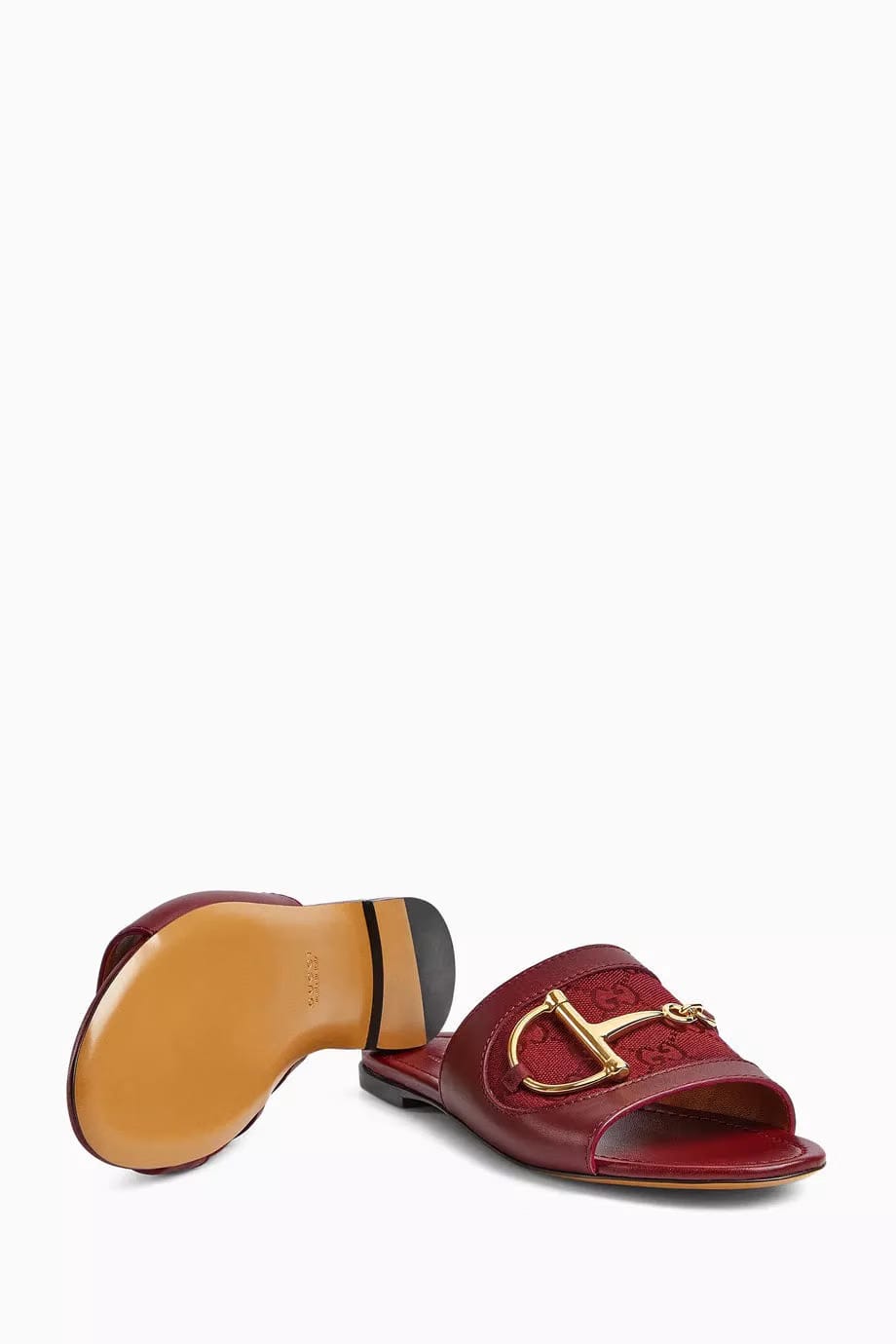 Horsebit Slide Sandals in GG Canvas & Leather