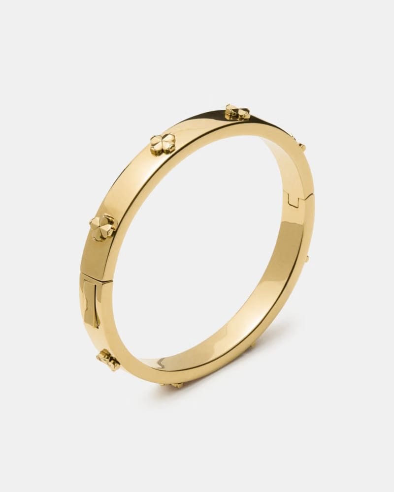 Spade Flower Hinged Bangle