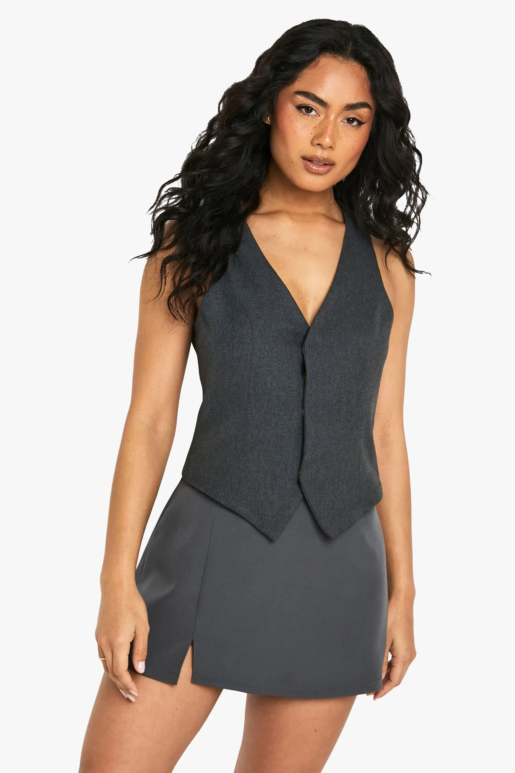 Split Hem Mini Skort
