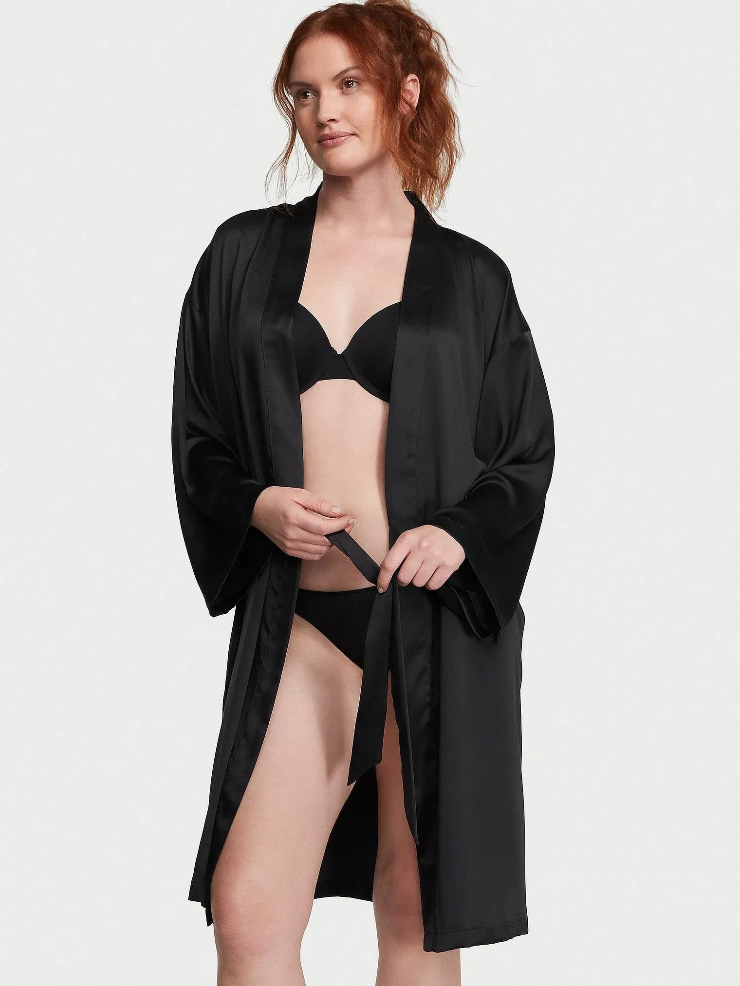 Signature Satin Midi Robe