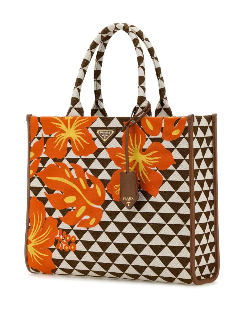 large embroidered Symbole shopping bag