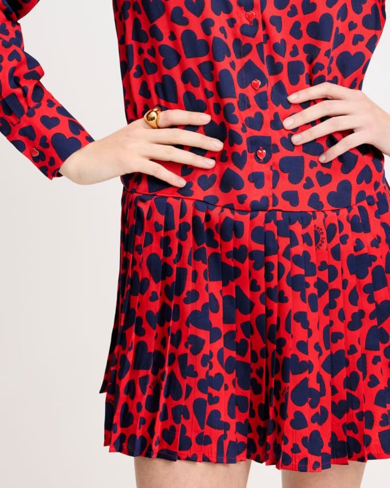Sweet Hearts Pleated Dress