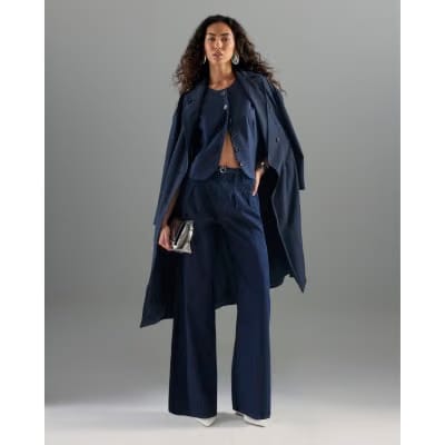 Indigo Wide Leg Tie Front Jeans