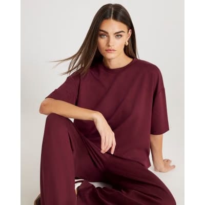 Red Premium Short Sleeve Boxy T-Shirt