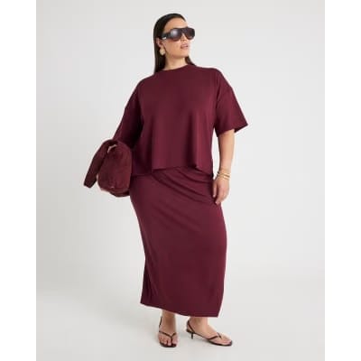 Red Premium Short Sleeve Boxy T-Shirt