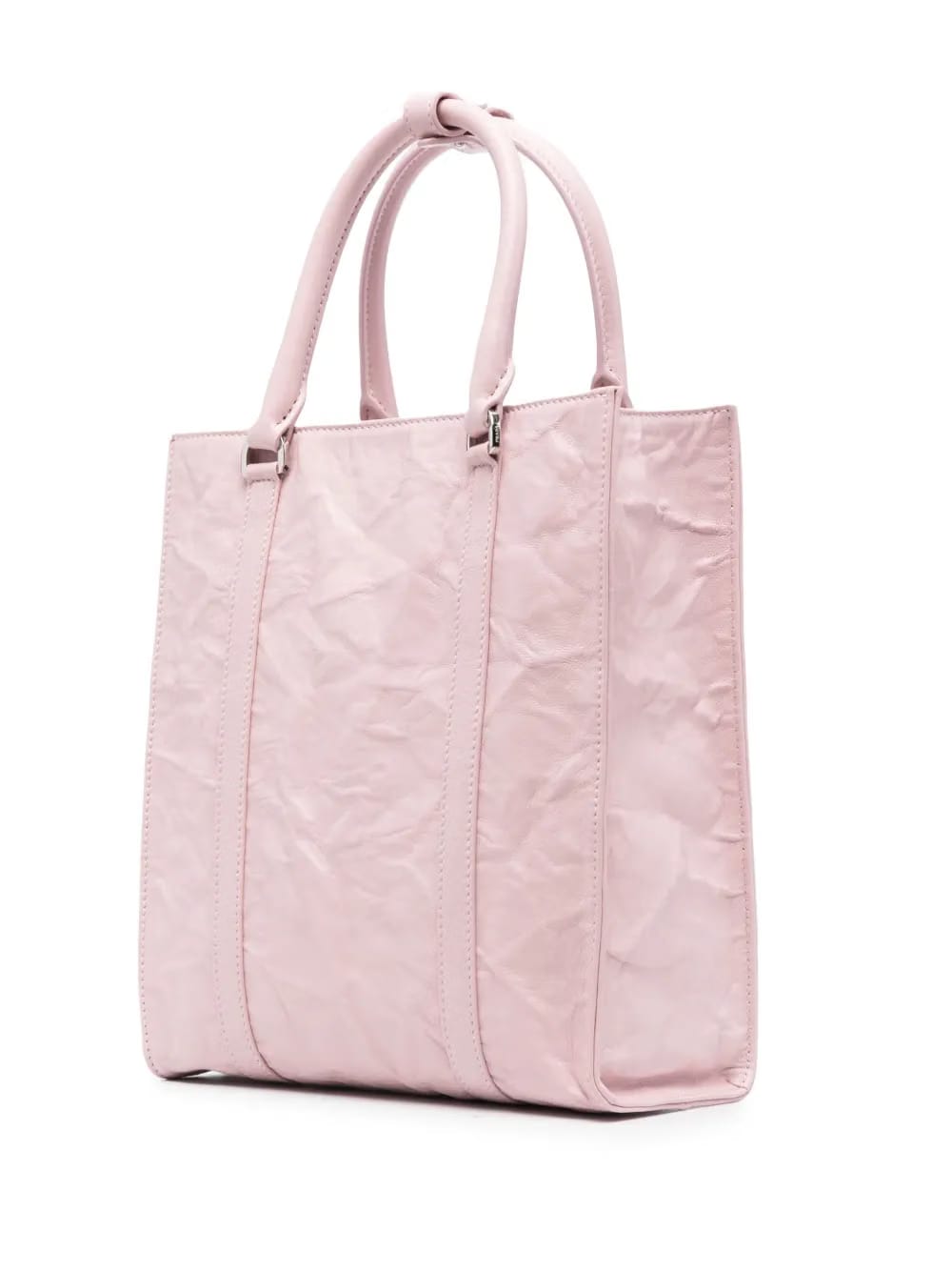 logo-plaque crinkle-effect tote bag