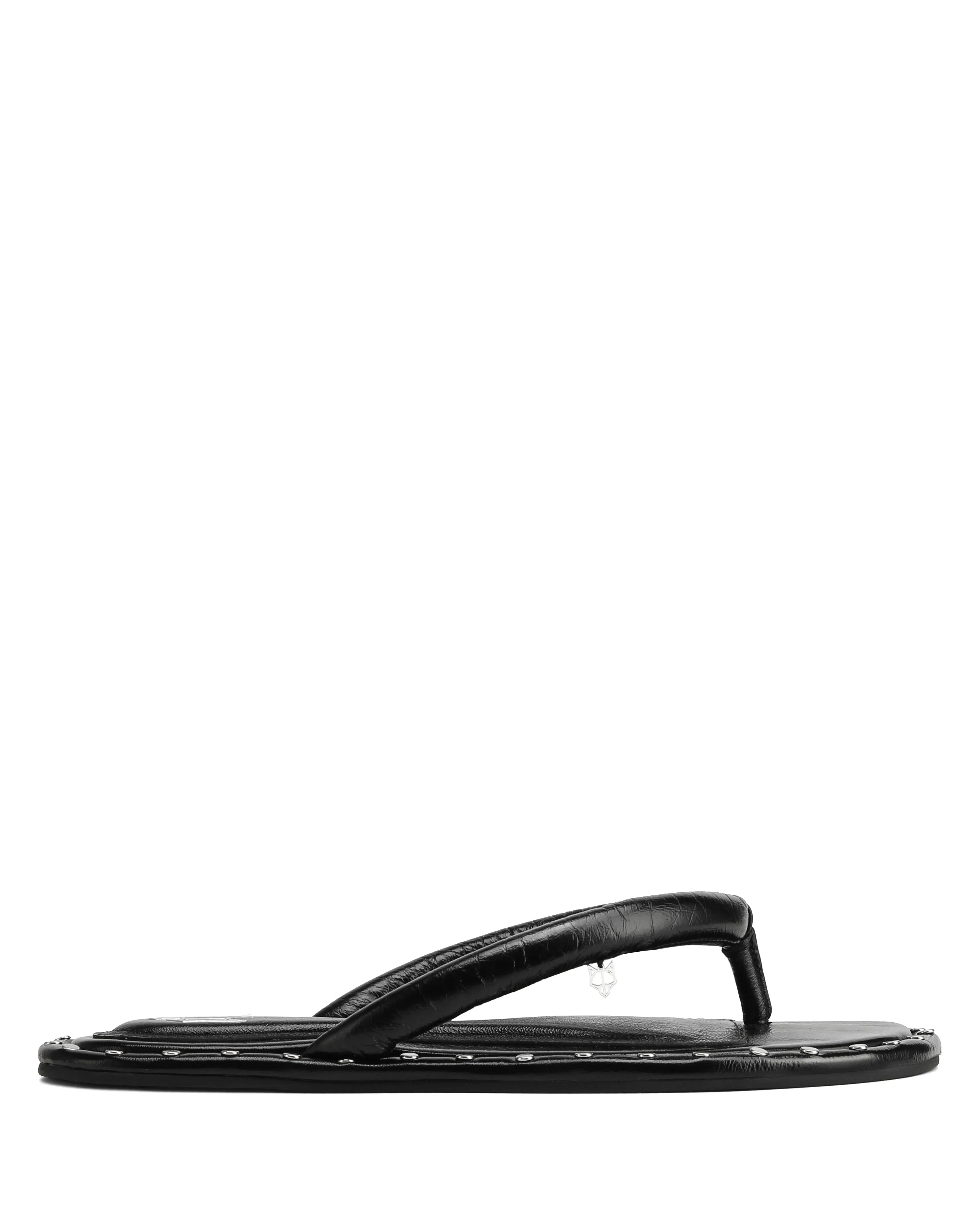 Grenada Black Leather/Silver Studs