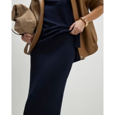 Navy Premium Maxi Skirt