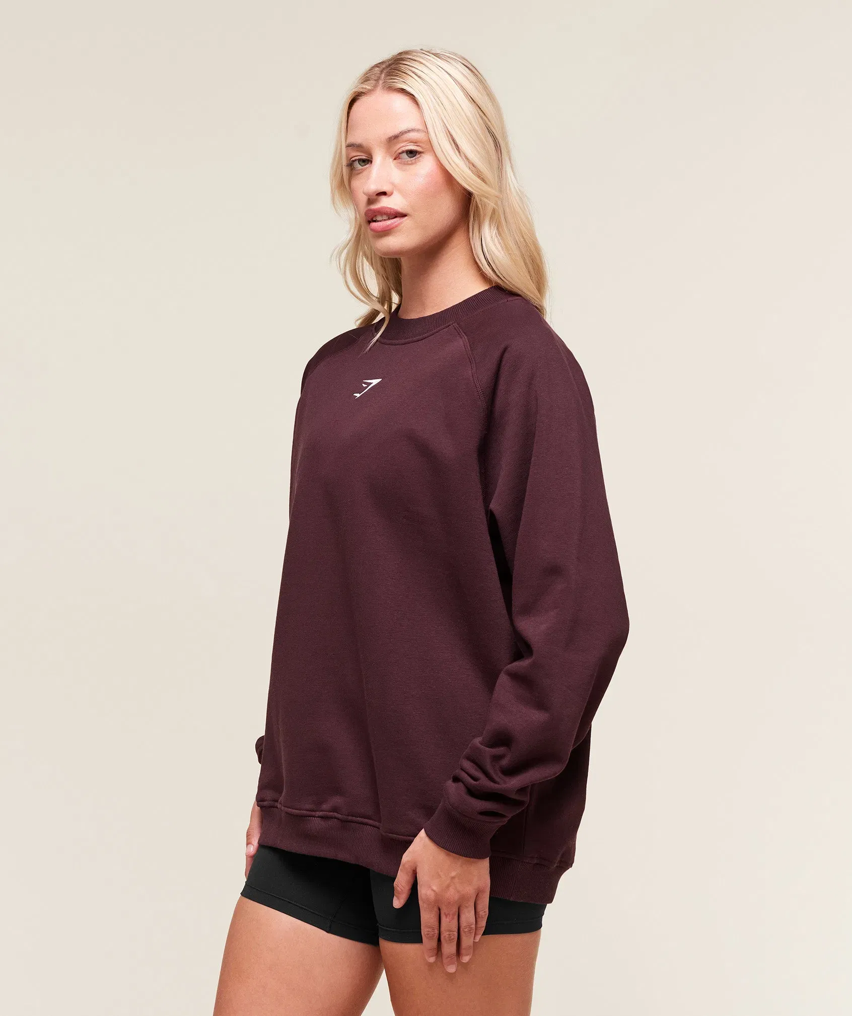 Gymshark Training Oversized Fleece Sweatshirt - Cherry Purple