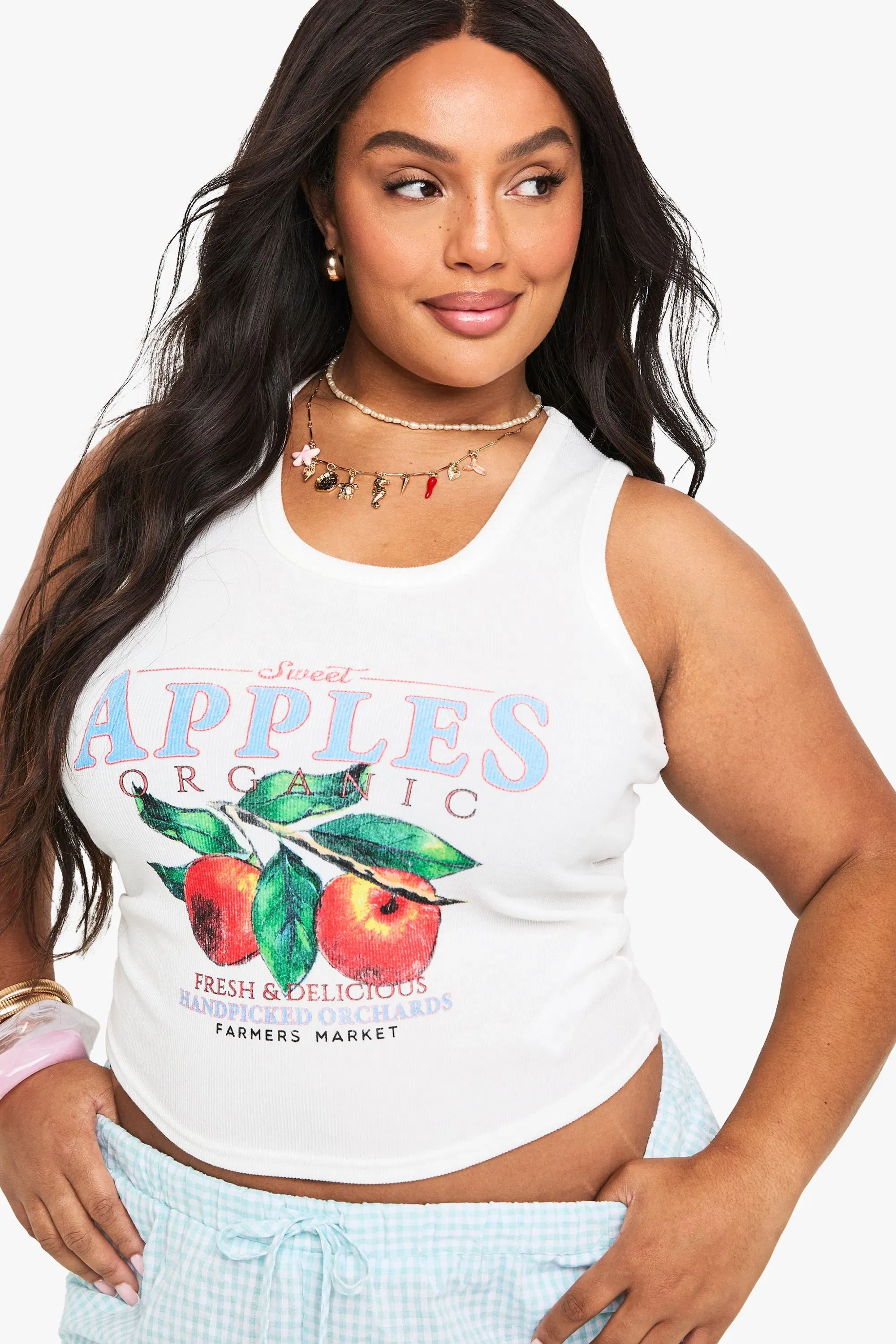 Plus Sweet Apples Racer Vest Top