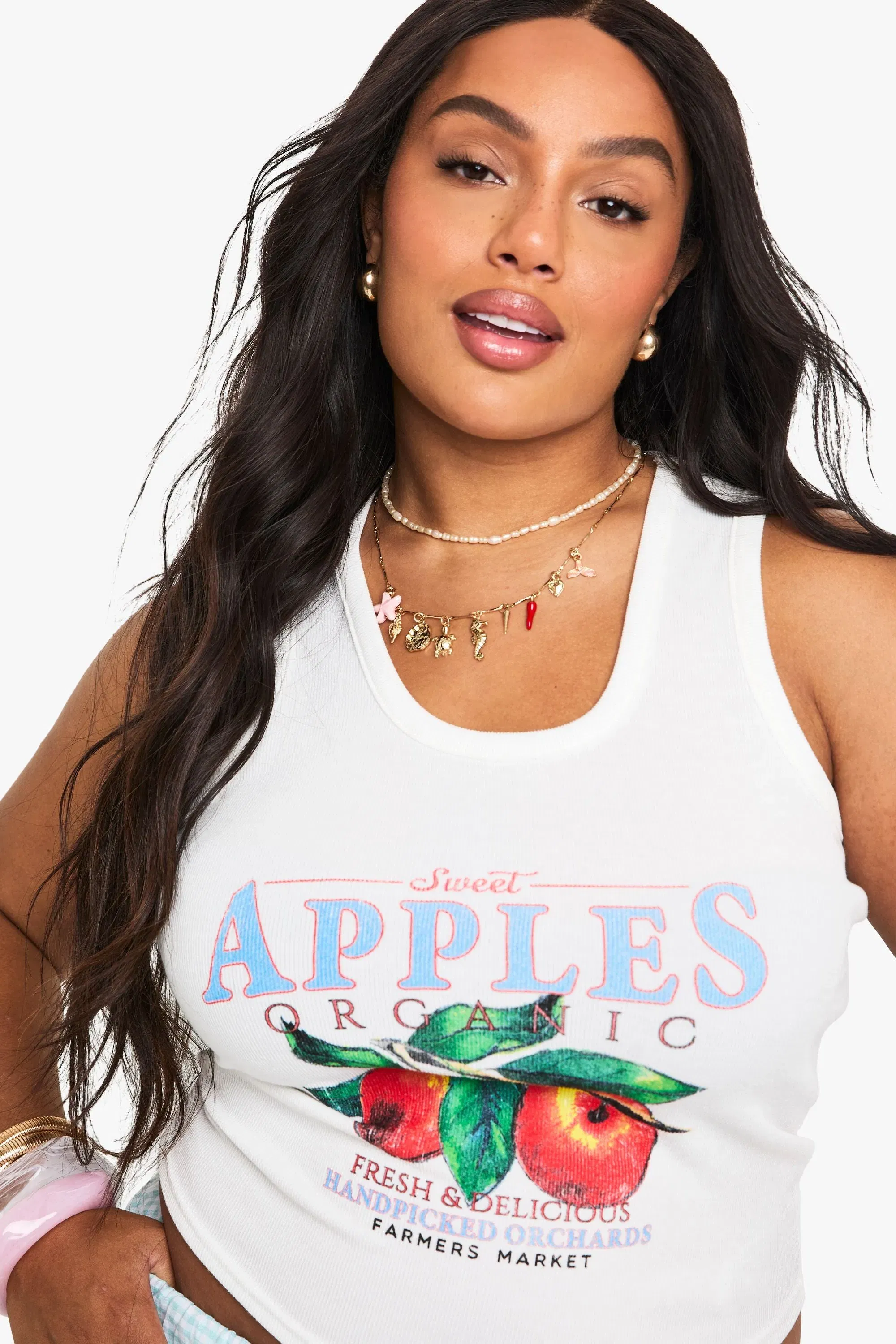 Plus Sweet Apples Racer Vest Top