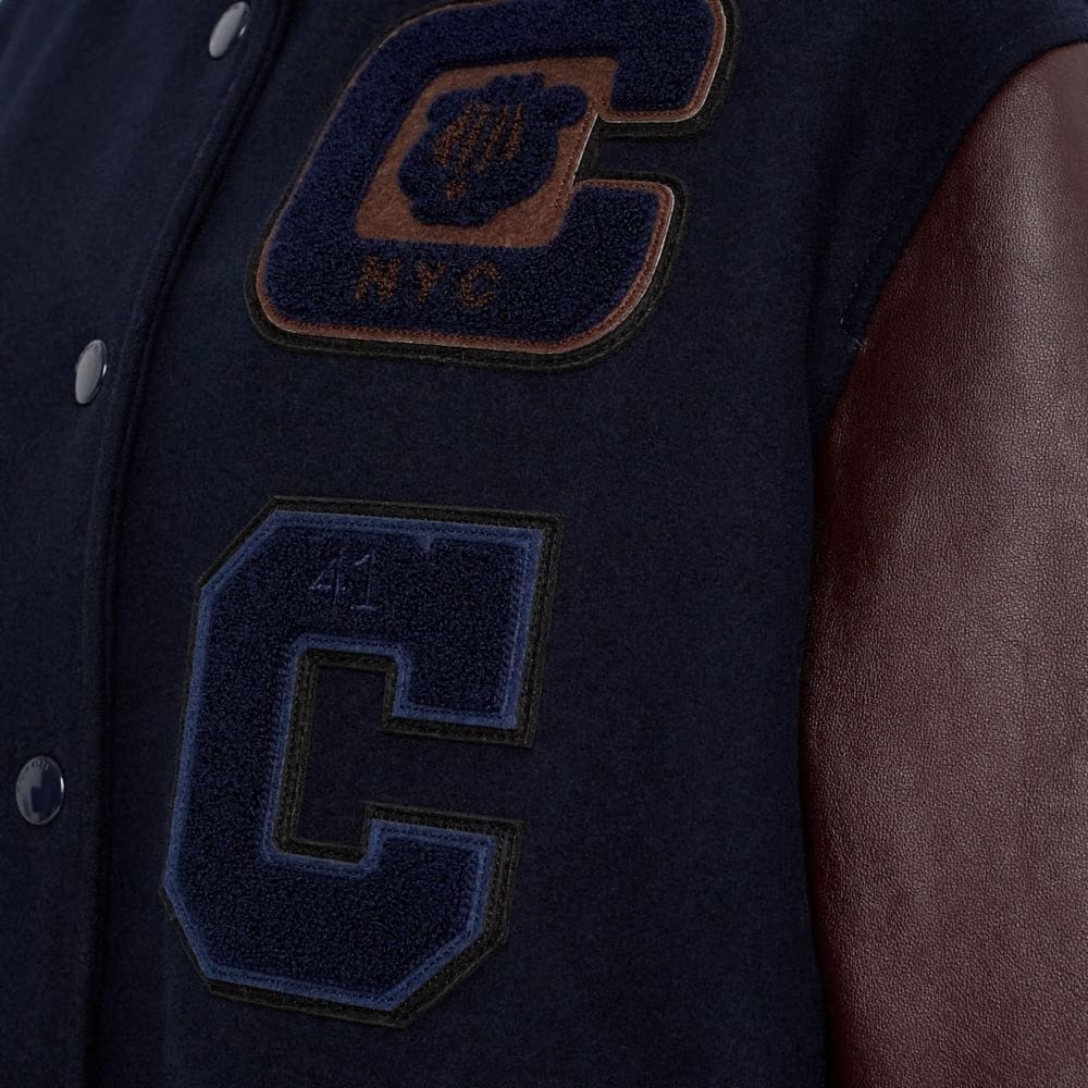 Restored Oversized Classic Varsity Jacket In Recycled Wool And Recycled Polyester