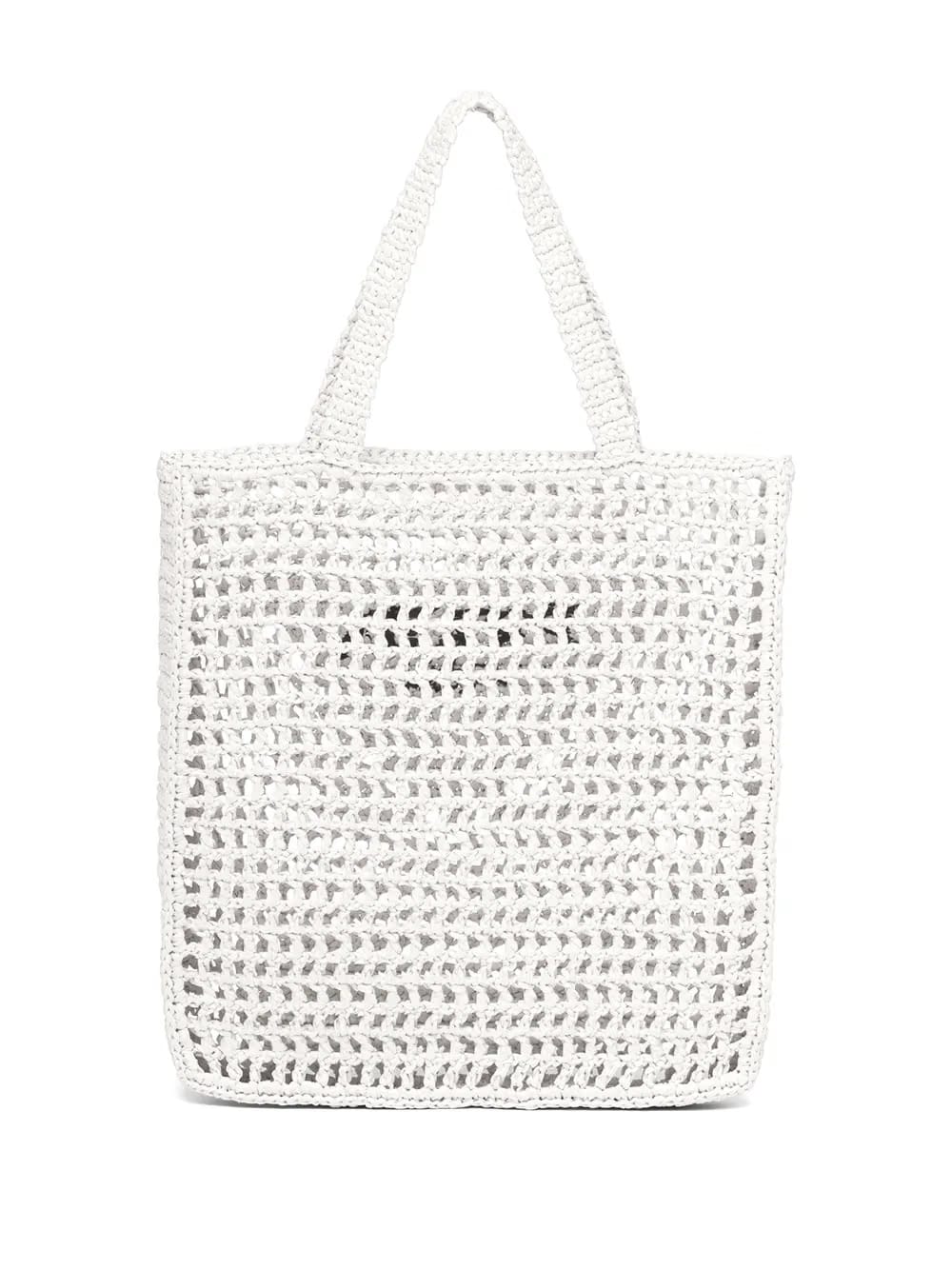 logo-print raffia tote bag