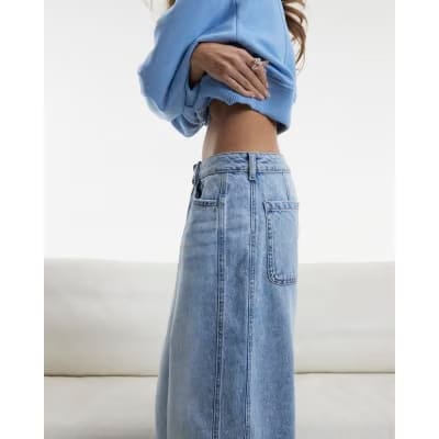Blue Light Wash Balloon Leg Jeans