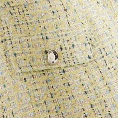 Green Scallop Trim Boucle Shorts