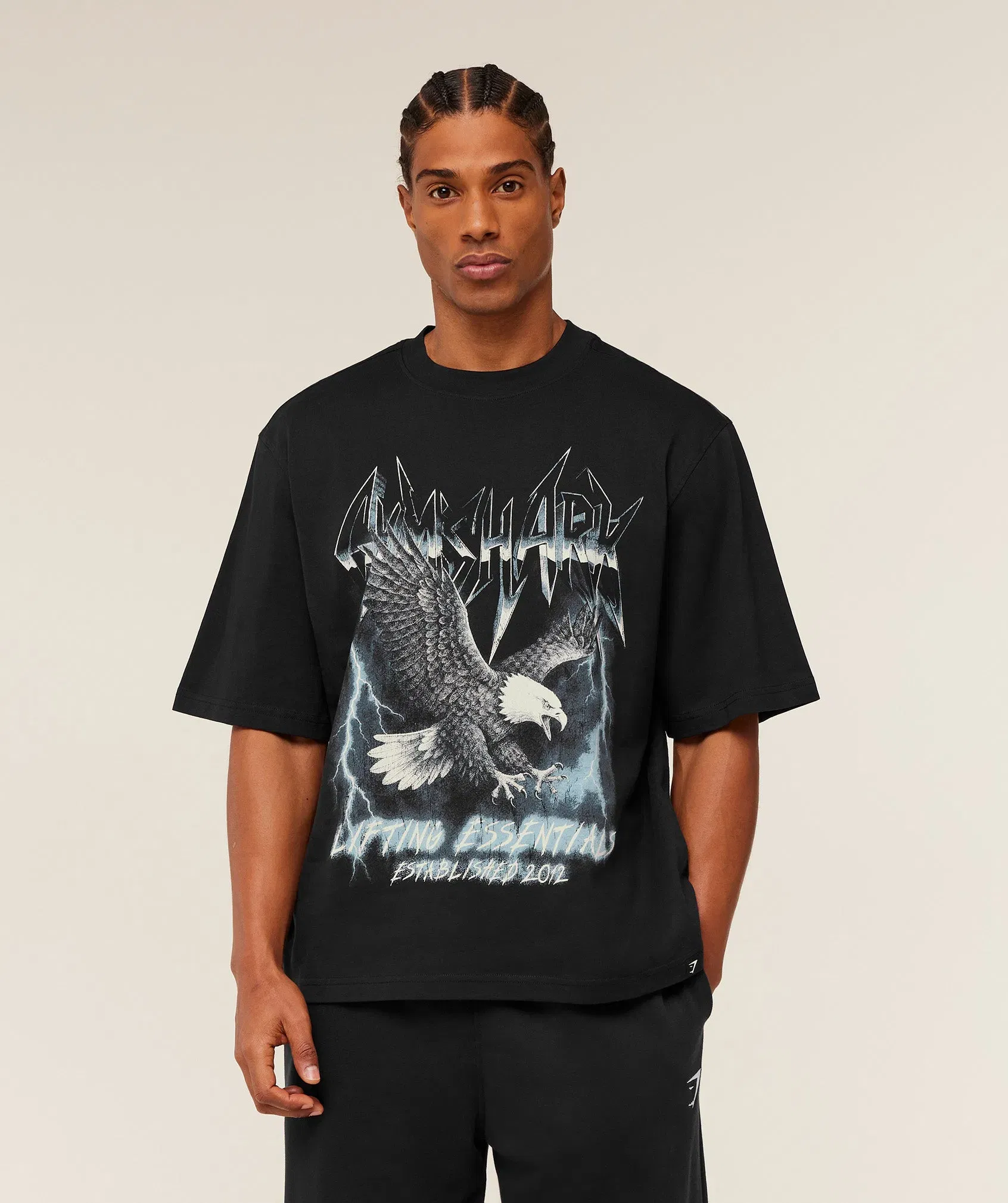 Gymshark Eagle Band Style Graphic T-Shirt - GS Black