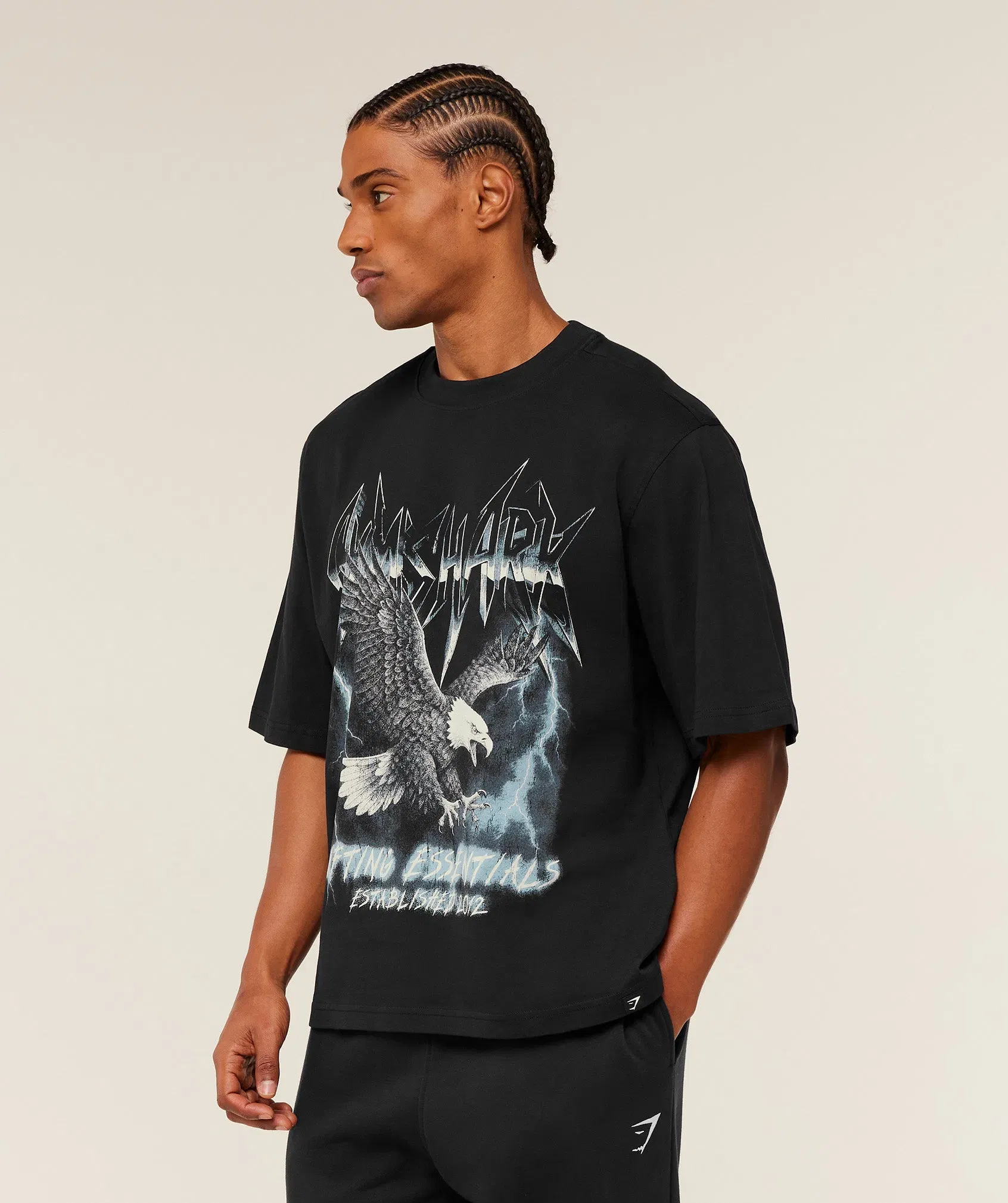 Gymshark Eagle Band Style Graphic T-Shirt - GS Black