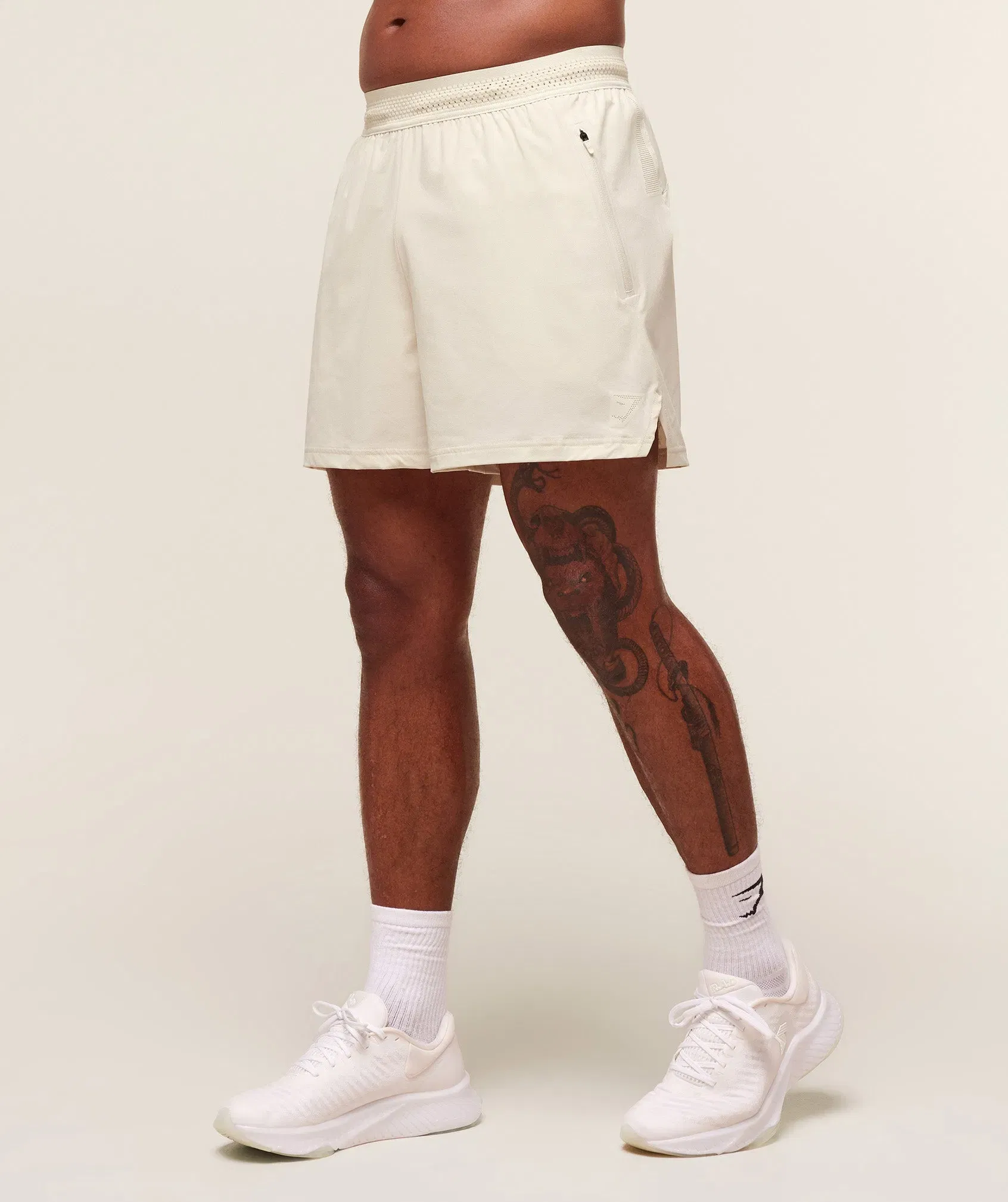 Gymshark Fit Elite 5" Shorts - Oat White