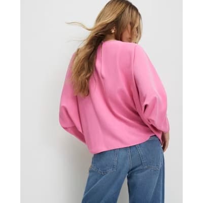 Pink Long Sleeve Batwing Top