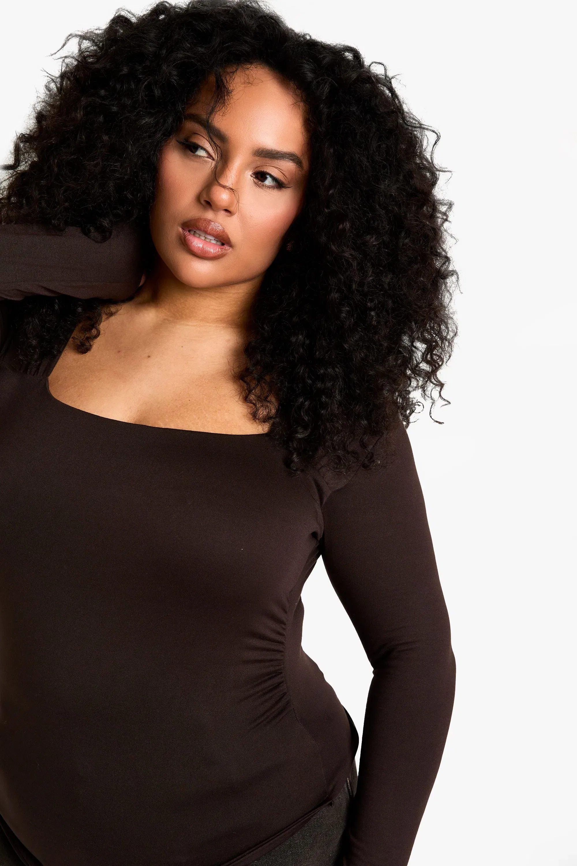 Plus Ruched Shoulder Top