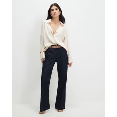 Petite Blue Mid Rise Bootcut Jeans