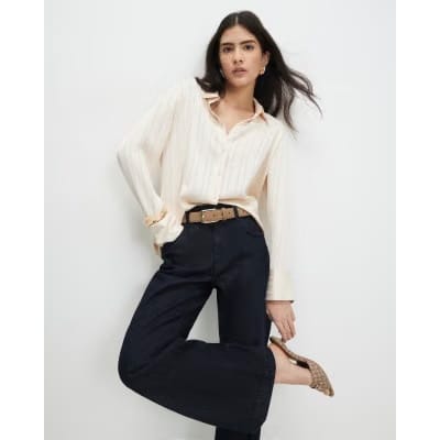 Petite Blue Mid Rise Bootcut Jeans