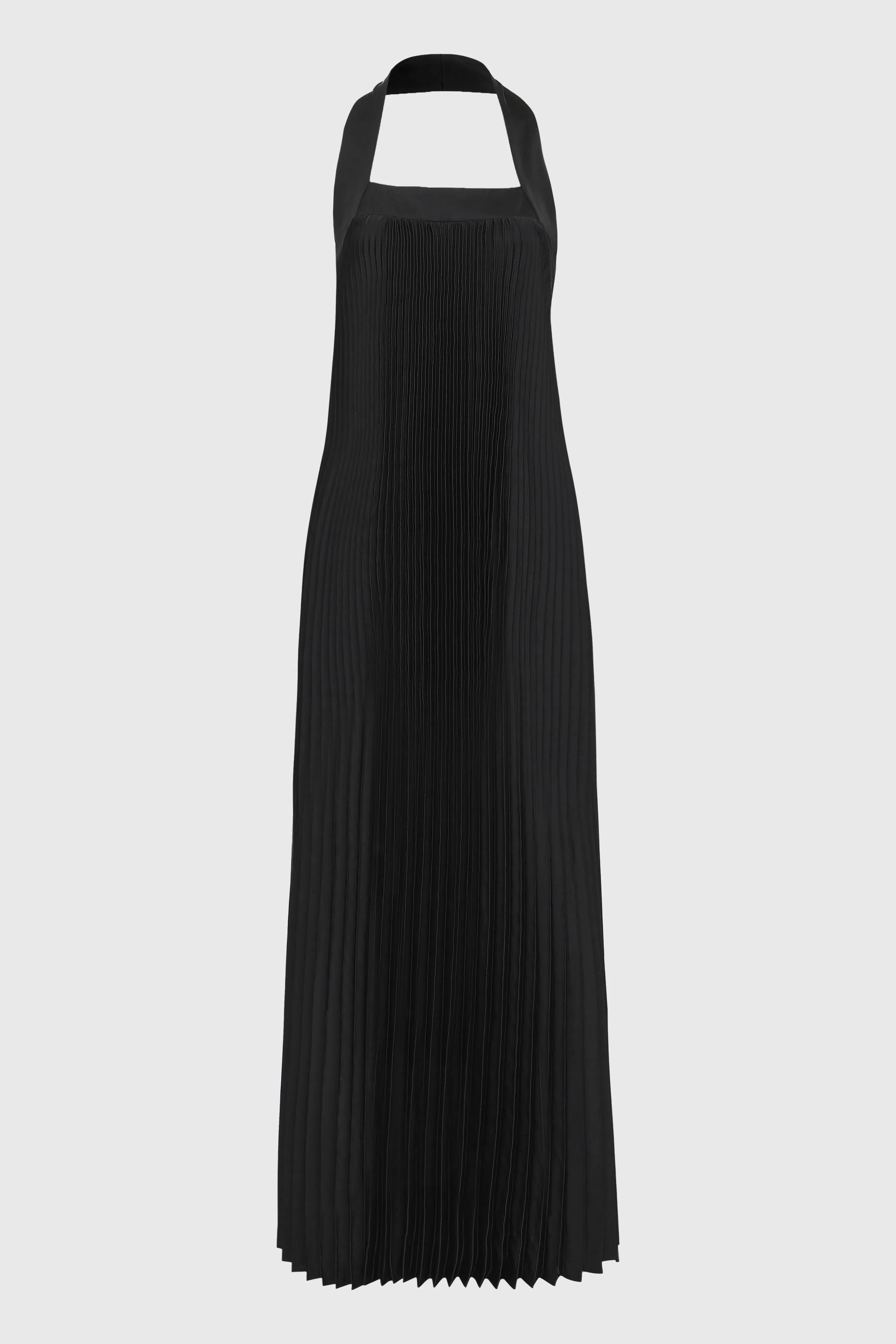 HALTER ACCENT PLEATED DRESS