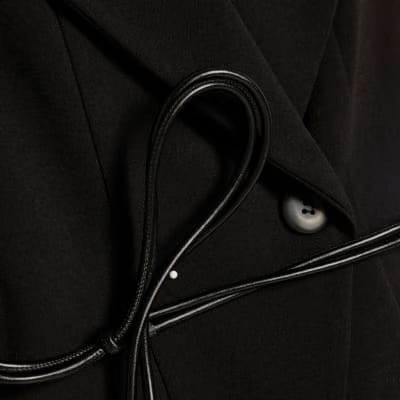 Black Sleeveless Belted Waistcoat