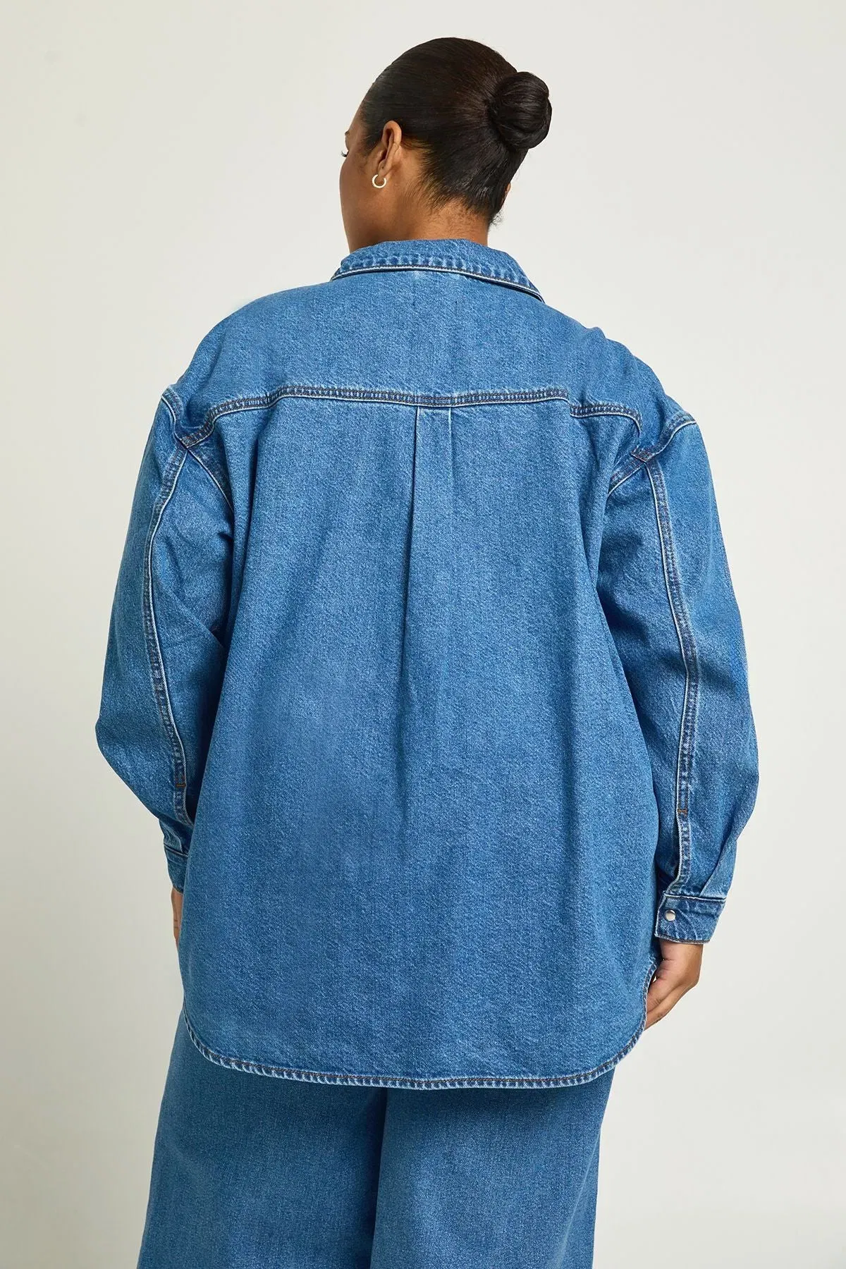 Plus Oversized Denim Shirt