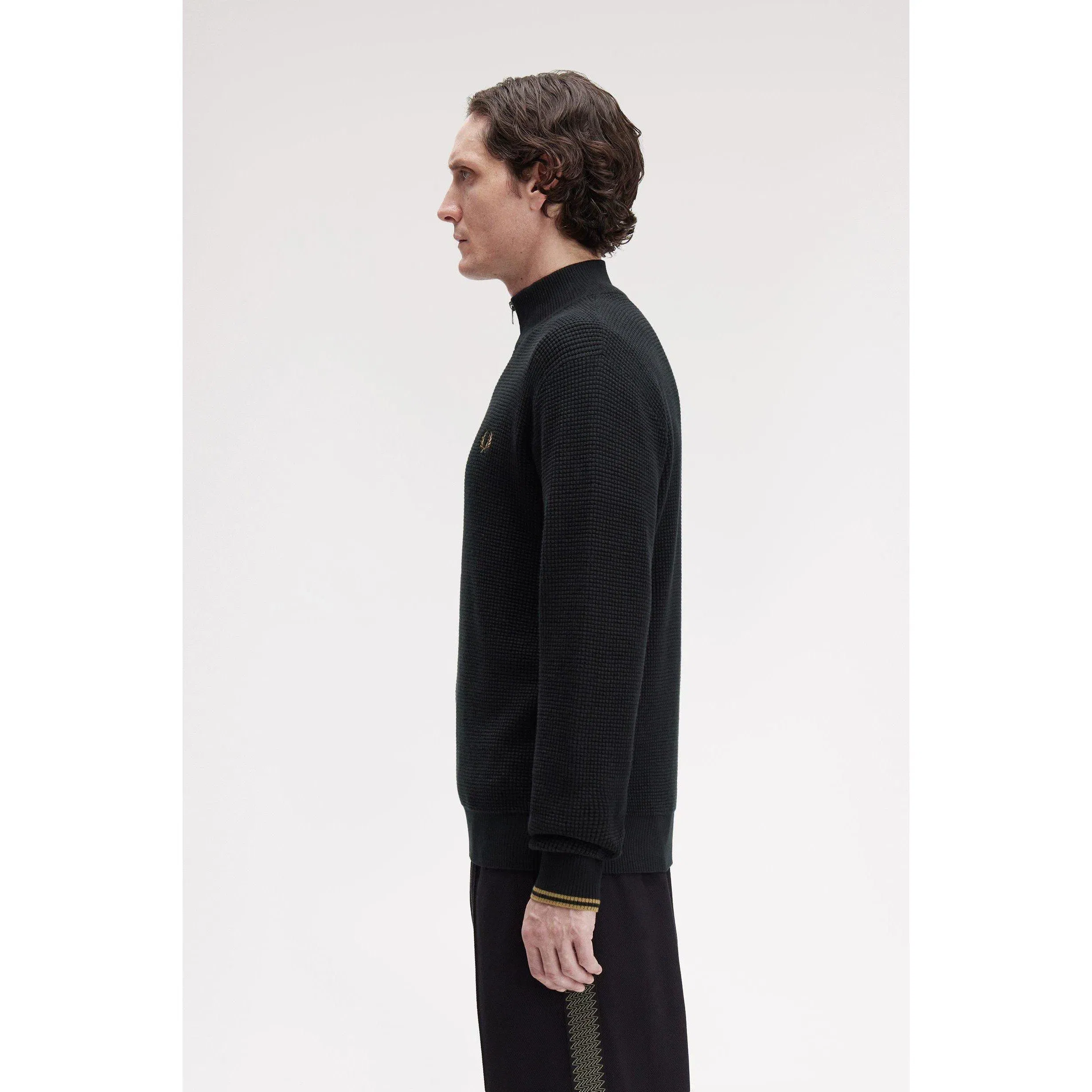 Waffle Stitch Half Zip Jumper
