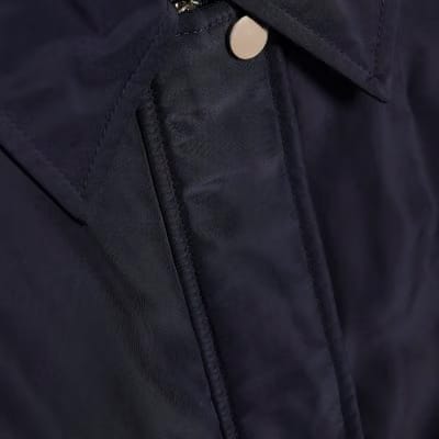 Navy Bubble Hem Jacket