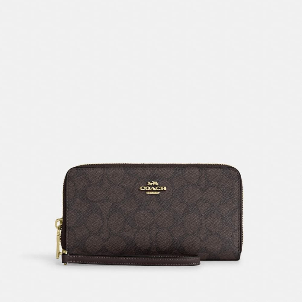 Long Zip Around Wallet With Detachable Card Case In Signature Canvas