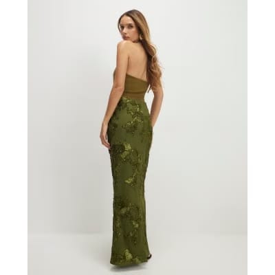 Khaki Cornelli Maxi Skirt
