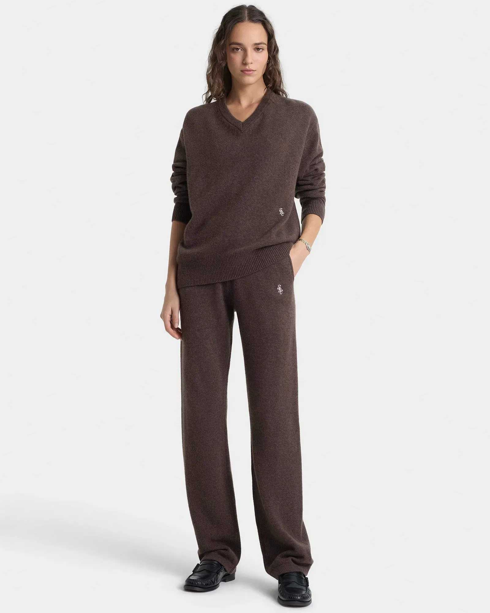 SRC Cashmere V-Neck Sweater - Toffee