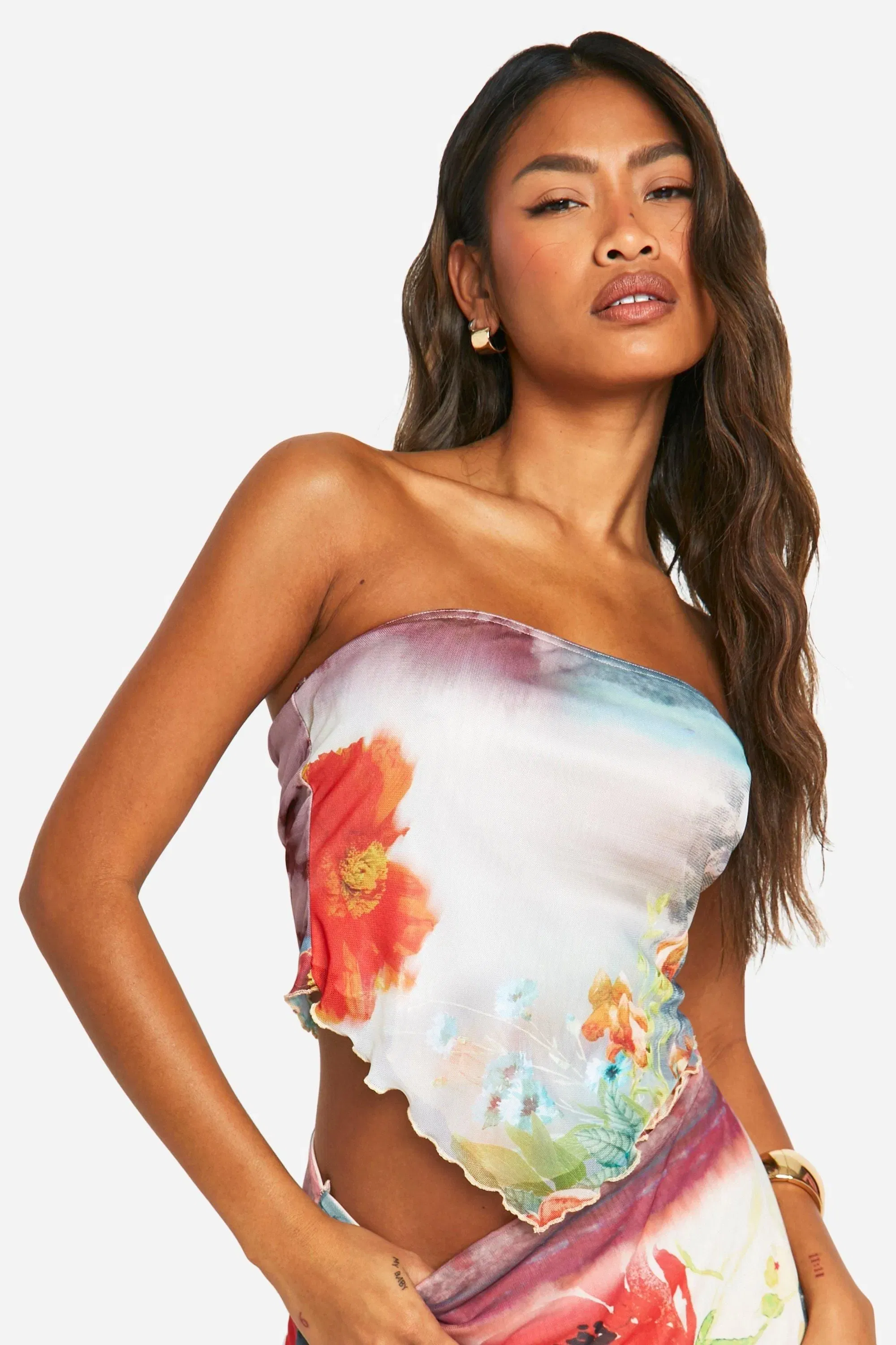 Printed Scarf Top